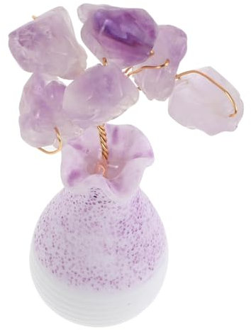 MAGICLULU Edelsteine Amethyst Dekorativer Miniatur-baumschmuck Für Tisch Natürlicher Kristallbaum Als Heimdekoration Mooslandschaftsornament Für Yoga-Meditation