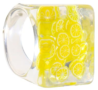 BESPORTBLE 1stück Kreativer Kunstharzring Obstdesign Für Frauen Übertriebener Fingerring Bunter Modeschmuck Transparente Farbe Für Selbstporträts Und Kostümdekoration