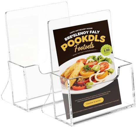 KINGHON DIN A5 Tisch Prospektständer, 2 Stück Acryl Transparenter Flyerständer, Prospekthalter im Hochformat, Flyerhalter für Menü, Faltblatt, Flyer