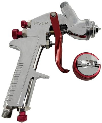 Pistola pulverizadora HVLP, pistola pulverizadora de pintura con aerógrafo, pistola pulverizadora de pintura for reparación de carrocería, automóviles, muebles, barniz y capa superior.(1.7MM)
