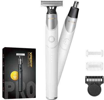 Xpert T - Rasoio elettrico da donna, con tagliacapelli integrato, 12 in 1, regolabile, unisex, colore bianco