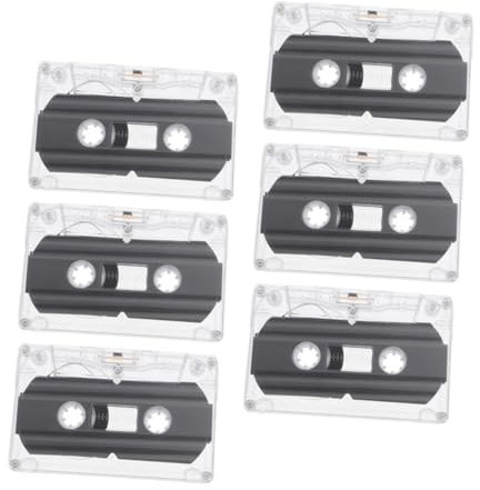 NUOBESTY Lot De 6 Cassettes Audio Vierges De 30 pour Enregistrement Bricolage Fête Rétro Musique Messages Transparent