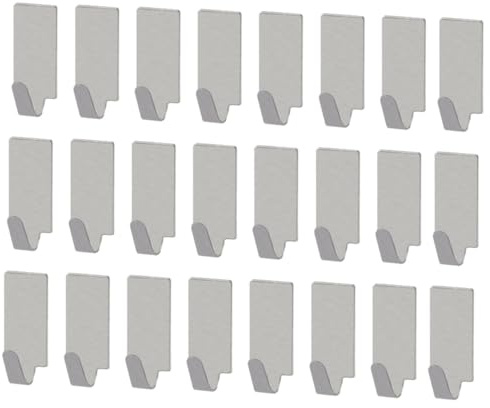 SOPOTUTU 24 pièces Crochets Adhésifs Supports Muraux Auto-adhésifs Résistants à Humidité pour Cuisine Salle de Bain Porte-serviettes et Suspensions Polyvalentes