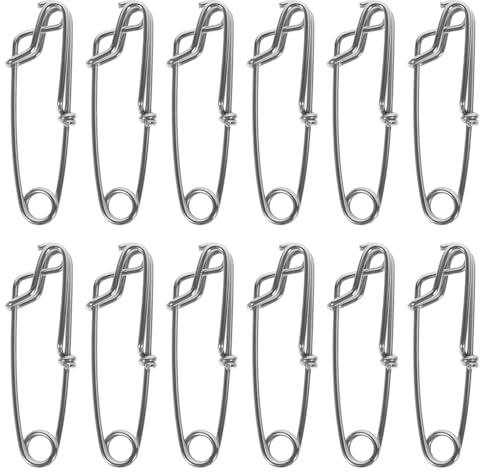 Healvian Clips de Pêche à Œil Ouvert et Fermé Accessoires Bateau Résistants 12pcs en Acier Inoxydable Connecteurs Robustes pour Pêche Thon en Mer Profonde