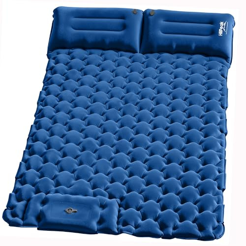 Hiipeak Dubbel Uppblåsbar Camping Madrass 192×122 – Extra Tjock 10 cm LuftmadrassKompakt Liggaunderlag för Vandring, Camping & Resor – Extra Tjock, Vattentät & Snabb Pumpning