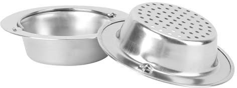 Panier Filtre D’Évier en Acier Inoxydable 2 Pièces pour Vidange | Passoire Argentée, Installation Facile, Laisse Passer L’Eau, Adaptée aux Broyeurs et Plupart des Drains
