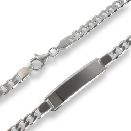 Gravur ID Schild Armband echt Sterling Silber 925 (Art.402004/005) Gratis Express Gravur