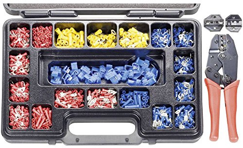 TOOLCRAFT PZ-504 820927 - Juego de crimpadora (1004 piezas, conectores coaxiales, conectores de crimpado no aislados, conectores de crimpado aislados)