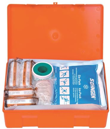 Söhngen Kiel KU Verbandskasten (mit Füllung, orange, Koffer aus ABS Kunststoff) 260x160x80 mm, 3003045