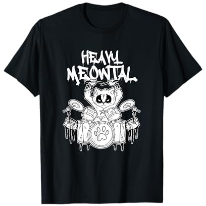 Heavy Meowtal Katze Heavy Metal Musik T-Shirt