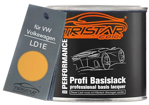 TRISTARcolor Autolack Dose spritzfertig für VW/Volkswagen LD1E Savanna Gelb Basislack 0,5L