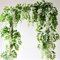 Vigne de glycines artificielles en soie à suspendre, guirlande de plantes artificielles pour jardin, extérieur, mur, arche de mariage, décoration florale (blanc)