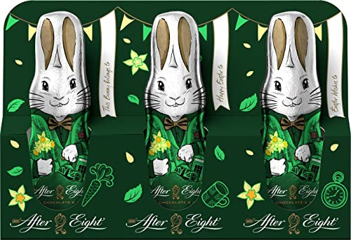 NESTLÉ AFTER EIGHT Mini-Osterhasen, kleine einzeln verpackte Schokoladenhasen aus Pfefferminz-Schokolade, 1er Pack (à 3x20g)