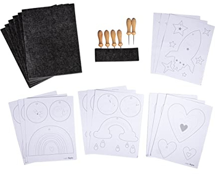 Rayher kit créatif, kit de piquage av. modèles XL 15X20 cm sct. 18pcs, 87210000, Mélangé