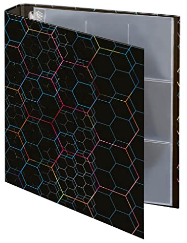 VELOFLEX - Ringbuch DIN A4 mit 10 Sammelhüllen, 4-Ringmechanik | Ringordner, 25 mm Füllhöhe, Rückenbreite 40 mm, 9 Taschen je Sammelhülle, für Sammelkarten erweiterbar