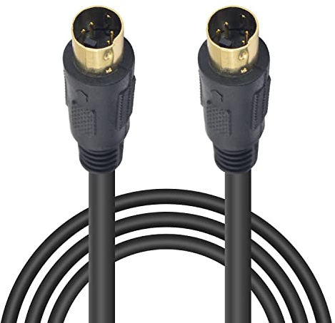 Poyiccot S-Video Cable 9.8ft, Mini DIN 4 Pin S-Video Cable Male to Male Gold Plated Connector Support Video Transfer for TV, S-VHS, VCRs, DVD, Camcorders, Video Cards, 28AWG