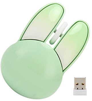 Gugxiom M6 Souris sans Fil Rose Souris sans Fil, Souris Lapin 2,4 GHz USB Souris sans Fil, Petite Fille Légère et Mignonne Ergonomie de la Souris sans Fil, DPI1200 Compatible avec (Vert)
