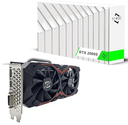 51RISC GeForce RTX 2060 Super Graphics Card, 8GB GDDR6 256bit PCIe 4.0 x16 DP HDMI DVI Ray Tracing Video Card for Gaming PC 2K Game Card