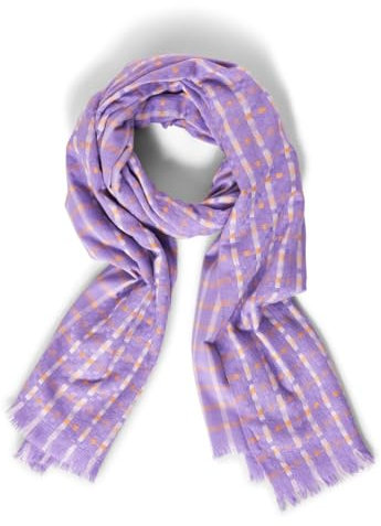 STREET ONE Damen Schal Kariert, shiny lilac, A