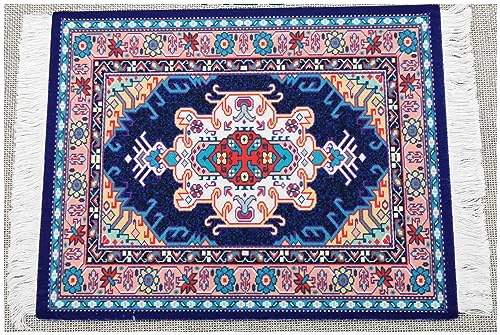 Egurs A26 Rug Mouse Mat Rug Mouse Pad Oriental Persian Mini Carpet Mouse Mat with Tassel Small Mouse Mat Oriental Carpet Computer Mouse Mat Funny Office Accessories for Table Decoration