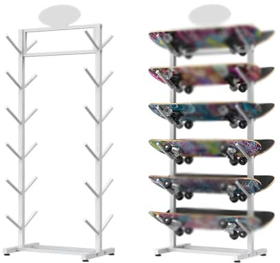 CukYi Boden-Skateboard-Rack, Skateboard-Aufbewahrungsregal, Skateboard-Halter, horizontaler, platzsparender Skateboard-Organizer