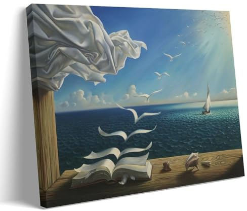 Salvador Dali Malerwerk (Wellenbuch) Poster Wandkunst Bild Gemälde Leinwanddrucke Kunstwerke Schlafzimmer Wohnzimmer Dekor 20 x 30 cm