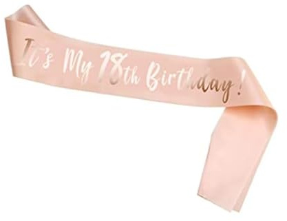 HOWAF Rose Gold 18th Birthday Sash for Girls 18th Birthday Decorations It’s My 18th Birthday Satin Sash 18th Birthday Gift 18th Birthday Accessories for Girls, One Size