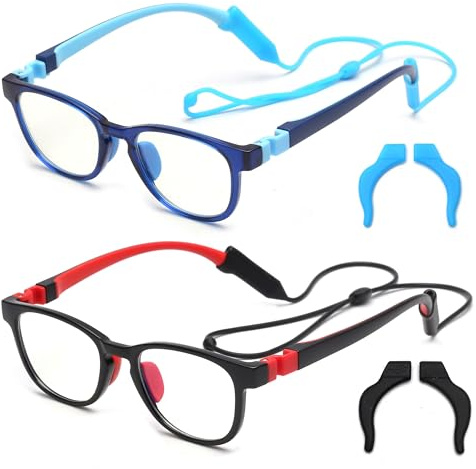 JM Kids Blue Light Glasses, Computer Gaming Grasses for Girls Boys Age 3-10, Anti Blue Ray TR90 Eyeglasses