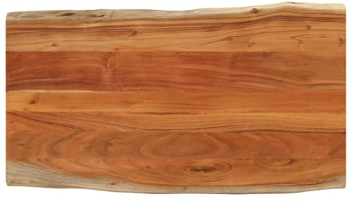 vidaXL Tischplatte, Holzplatte Rechteckig, Massivholzplatte für Bartisch Beistelltisch Esstisch, Ersatztischplatte, 100x60x2,5cm Massivholz Akazie Baumkante