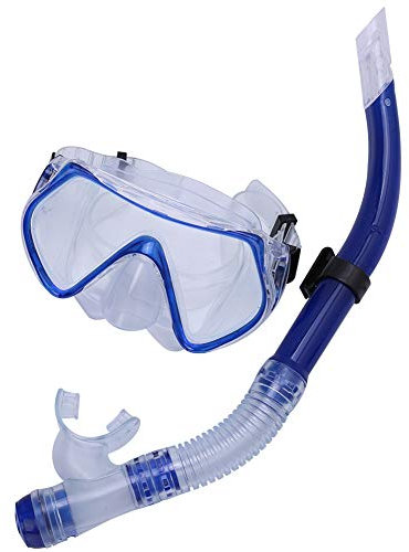 TYCIONG Set da snorkeling, maschera da snorkeling per adulti, maschera da snorkeling, maschera anti-appannamento, occhiali di protezione, adatto per uomini e donne, immersioni, snorkeling, nuoto (blu)