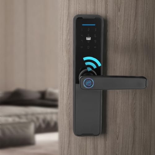 Serrure de porte intelligente électronique avec empreinte digitale, mot de passe, carte magnétique, clé, programme temporaire