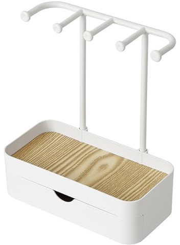 Risipu Jewelry storage box,necklace holder,hanging rack for necklaces,earrings,keys,small items shelf,jewelry storage display rack,storage box (White)