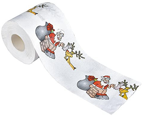 Weihnachts-Toilettenpapier – Toilettenpapierrolle mit Weihnachtsmann-Motiv, Toilettenpapier mit Weihnachtsmann-Motiv | Weihnachtsmann-Toilettenpapier, hochsammelbares Toilettenpapier, lustiges Gag-Ges
