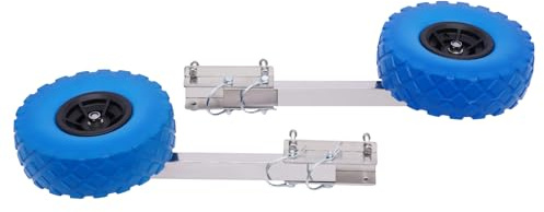 rnnDHGlc Stainless Steel Boat Transom Launching Wheel Set Inflatable Boat Trailer Wheel Steering Wheels (Blue)