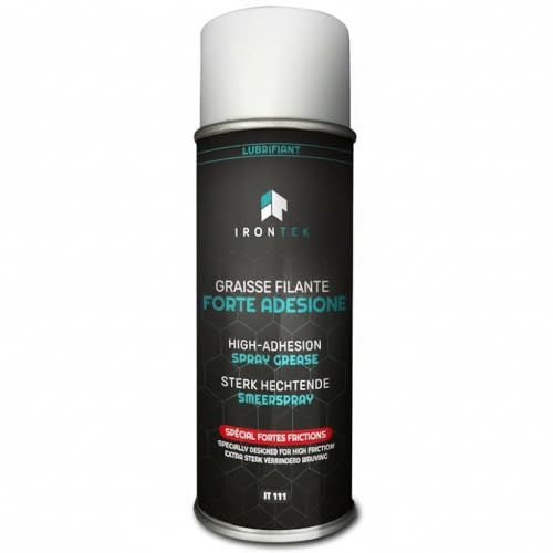 Grasa cadena moto 400 ml - IRONTEK | IT111 | Todoterreno Extremo | Grasa fugaz fuerte adhesión anti-proyección | PTFE repelente al agua | O-X-Z Ring | Larga duración