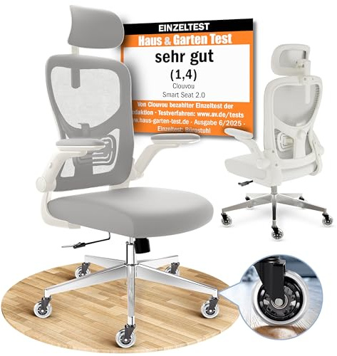 CLOUVOU SmartSeat Bürostuhl Ergonomisch [TESTSIEGER] | Drehstuhl 150kg Schreibtischstuhl | Büro Stuhl & Gaming Stuhl | Home Office Chair Ergonomic | Atmungsaktiver Computerstuhl