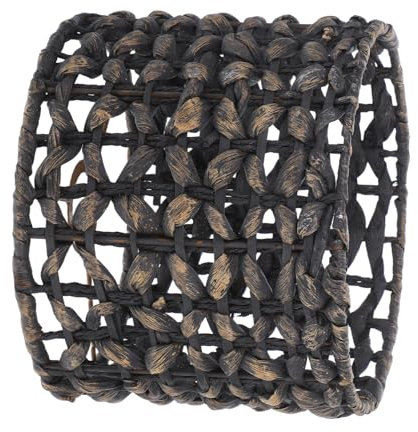 Handgefertigter Lampenschirm Aus Stroh Lampenabdeckung Boho Korblampe Großer Trommellampenschirm Kleiner Barrel e Klein Black Kürbisgras Alipis
