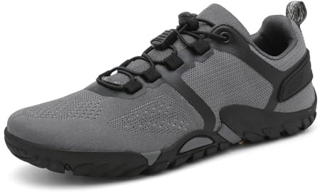 Scarpe Barefoot, Scarpe a pianta Larga, Scarpe da Corsa, Scarpe Sportive, Adatte per Fitness, Trail Running, Passeggiate, Grigio 40 EU.