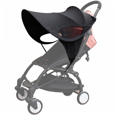 Pram Sun Shade – Universal Baby Stroller Sun Shade Cover UPF50+ | Waterproof & Windproof Canopy | Foldable, Adjustable Sun Shade for Pram | Anti-UV Infant Pushchair Visor for Outdoor Protection