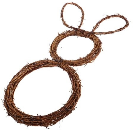 KAILIKETIY Hasenkranz Aus Rattan Natürlicher Weinrebenkranz Faltbarer Hasenkranz Für Den Garten Weinrebenkranz Für Haustürdekoration Geeignet Für Feiertage Und Hochzeiten