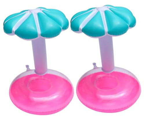BESTonZON 2piezas Portavasos Inflable para Piscina De Portavasos Flotante para Juguetes con Inflador Posavasos Inflables para Bebidas Piscina Posavasos Flotantes
