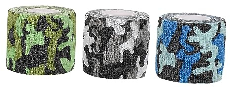 Tarn Camouflage Klebeband 3 Stück-pack, Elastisches Schutzband | Vliesstoff, Atmungsaktiv, Bleibt nicht Körperhaar Haften, Leicht Abzuziehen, für Arme und Körper