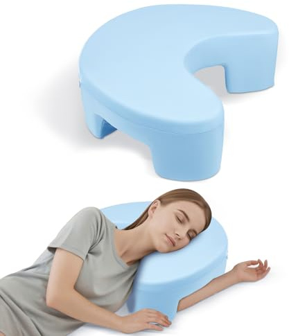 Strixorn Cojín Lateral para aliviar el Dolor de Hombro, Almohada Anti Ronquidos y Apnea del Sueño, Almohada para Dormir de Lado con 4 Agujeros para Brazos, Almohada Ergonómica para Cervical y Hombros