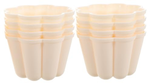 UTHCLO Jelly Molds for Desserts and Steamed Pudding Mold Lid Milk White Food-Grade Plastic Mini Cake Pan Set of 8 for Home Baking and Freezing