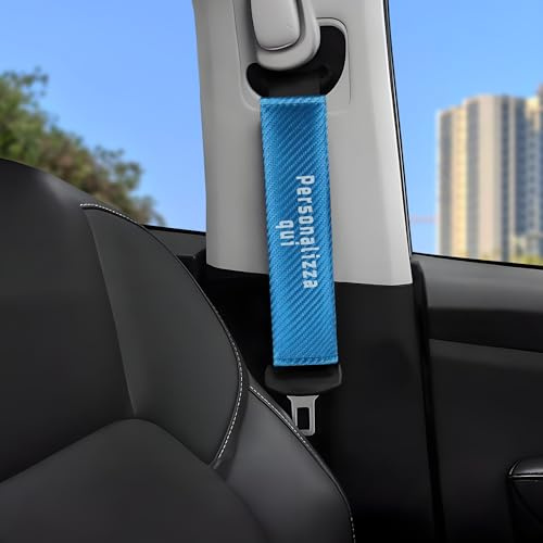 Copricintura Auto Personalizzabile – Imbottitura Morbida e Traspirante per Cintura di Sicurezza – Cuscino Universale per Bambini e Adulti in Fibra di Carbonio