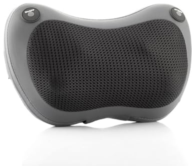 Coussin Massant Shiatsu Électrique Chauffant pour Cou, Dos, Lombaires, Épaules et Jambes - Oreiller de Massage Polyvalent 4 Têtes Rotatives Bidirectionnelles, 3 Vitesses, Adaptateur Maison et Voiture