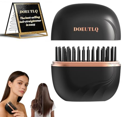Mini Hair Straightener Portable 2026 Cordless Curling Iron Small Flat Steam Hair Straightener Brush Travel Hot Styling Tools for Women Wireless Tiny Ceramic Hairdressing Comb Size