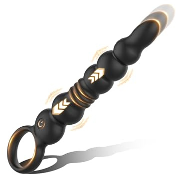 Analvibrator Analplug mit Anal Beads Sexspielzeug für Männer Frauen | Analspielzeug mit 12 Stoßfunktionen und 6 Anal Beads Vibrationsmodi für Männer Frauen Prostata Stimulation