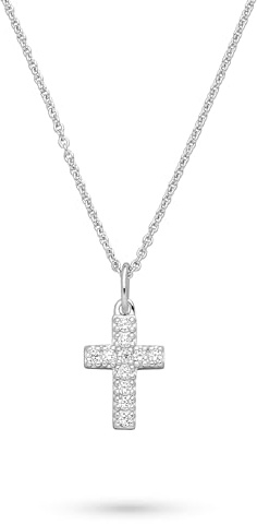 s.Oliver Damen Schmuck – Halsketten, Armbänder, Ohrstecker & Creolen aus Silber mit Kreuzanhänger und funkelnden Steinen – Symbolisch & Elegant – Perfekte Geschenkidee