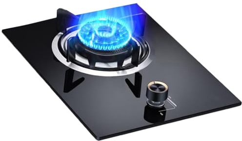 Indoor Gas Stove with 1 Burner, 5.2KW Portable Hob Cooker Cooktop, Gas/LP Conversion, with Flameout Protection, for Home Kitchen Camping(NG)